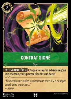 Contrat signé 99/204 Le Retour d'Ursula